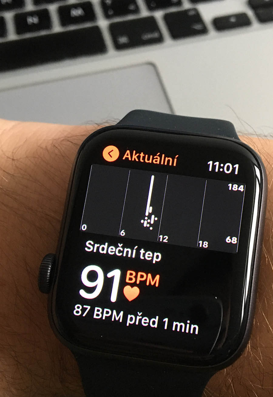 měření tepu na apple watch se