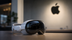 Apple Vision Pro headset symbolizující propouštění v týmech Vision Pro a Siri