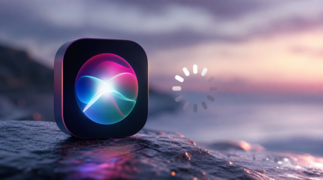 Ikona Siri s indikátorem čekání na pozadí rozhraní iOS 27