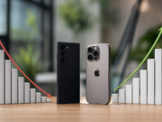 Trh se smartphony celosvětově klesá, Apple proti trendu roste Graf porovnávající pokles trhu se smartphony a růst podílu Applu v Evropě