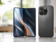 Xiaomi 18 Fold unikl 11 dní před iPhonem Ultra a ukazuje trend skládaček Skládací telefon v knižním designu ilustrující únik Xiaomi 18 Fold před keynote Applu
