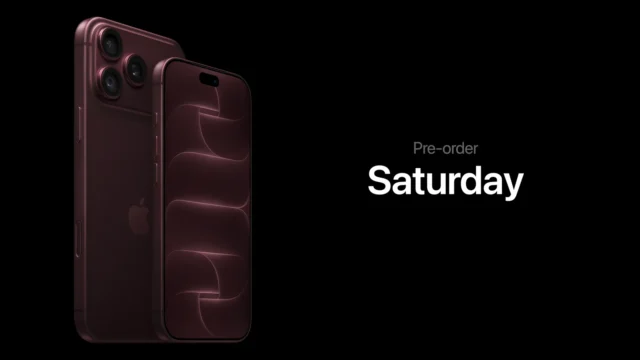 Slide Pre-order Saturday s iPhonem 18 Pro ve vínové barvě