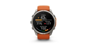 Hodinky Garmin fēnix 9 Pro s titanovým pouzdrem a oranžovým řemínkem
