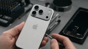 Zadní strana iPhonu 18 Pro s kamerovou plošinou v kontextu servisu a opravy