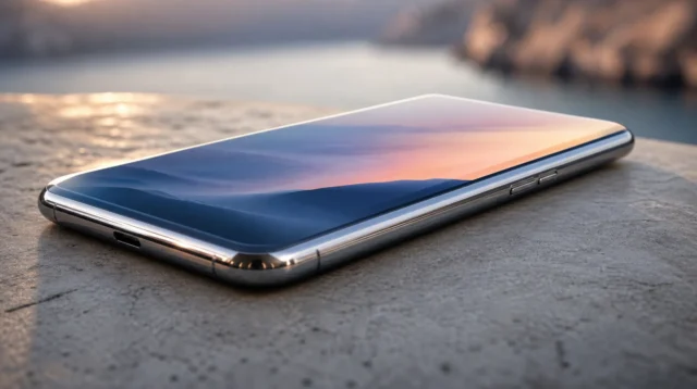 Koncept iPhonu se zakřiveným skleněným tělem a tenkými rámečky displeje Koncept iPhonu se zakřiveným skleněným tělem a tenkými rámečky displeje