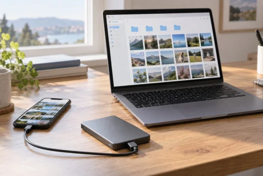 Jak snížit tarif iCloudu nebo odejít bez ztráty fotek a souborů iPhone vedle externího disku a symbolu cloudu