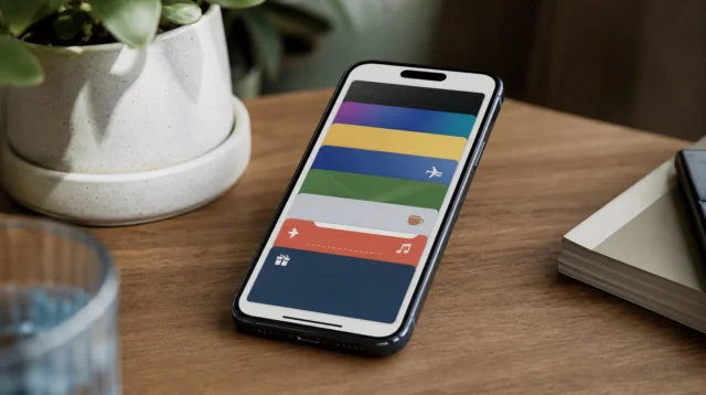 Aplikace Peněženka na iPhonu s několika přidanými kartami a vstupenkami