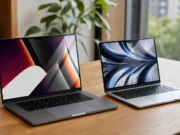 Apple prý chystá OLED MacBook mezi Air a Pro, dva jiné modely zrušil MacBook Pro a MacBook Air položené vedle sebe na stole