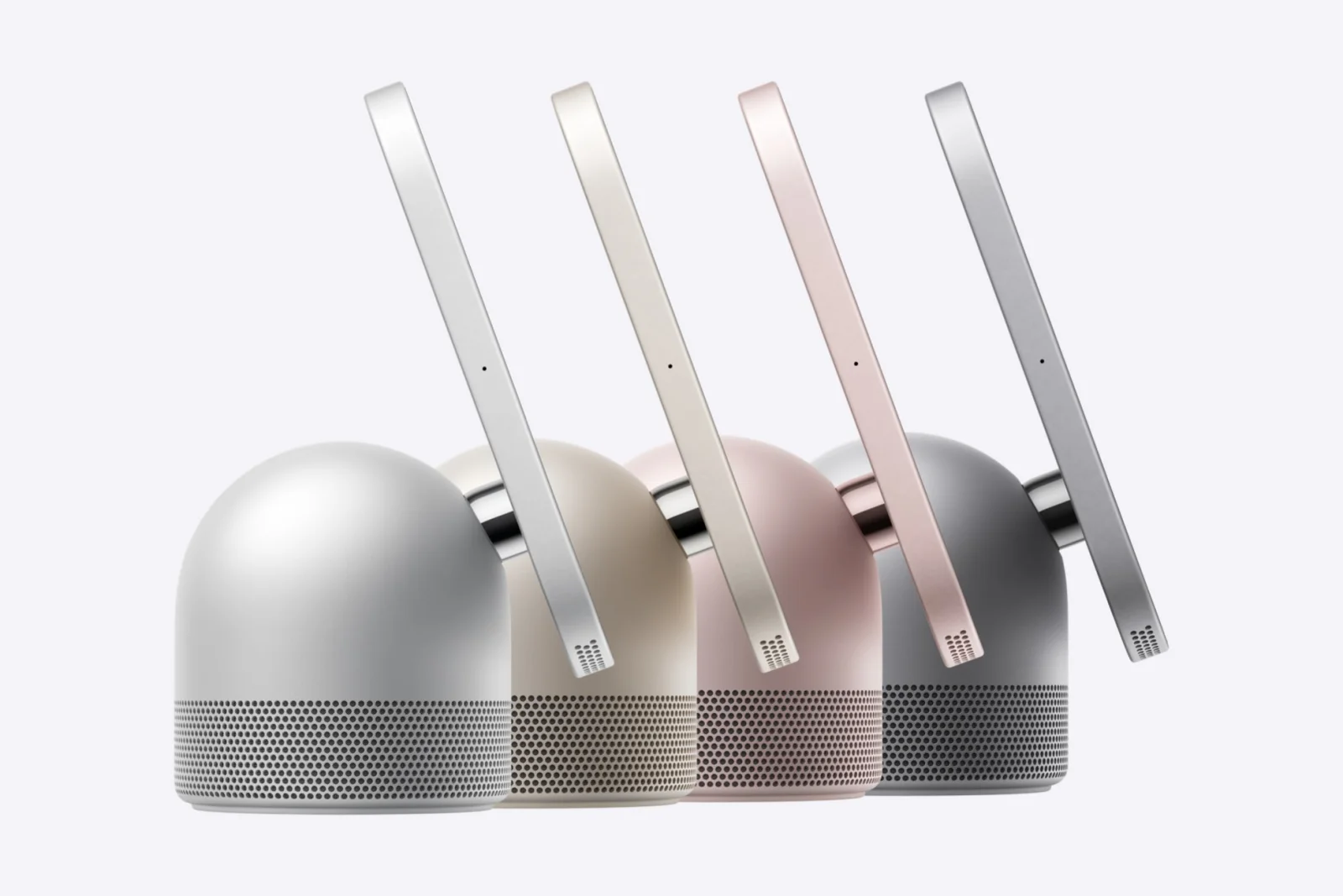Apple HomeView ve čtyřech barvách z boku s náklonným displejem