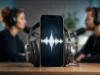Apple získal licenci k AI podcastům Huxe od bývalých tvůrců NotebookLM iPhone se zvukovou vlnou na displeji a sluchátky jako symbol AI podcastu