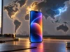 Apple Intelligence má v prosinci dorazit do Číny: Siri AI ale chybí iPhone se zářícím displejem před mapou světa se zvýrazněnou Asií a Evropou