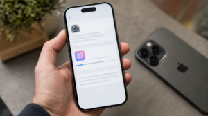 Obrazovka aktualizace softwaru na iPhonu s verzí iOS 27.0.1