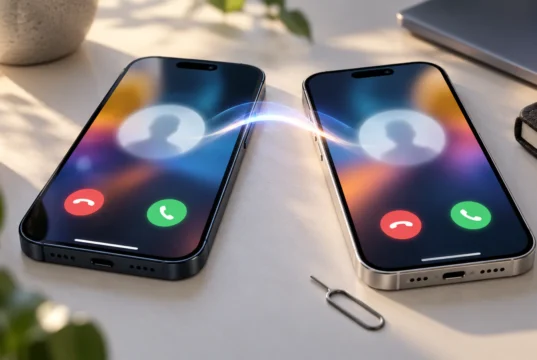 iPhone Handoff sdílí číslo mezi dvěma iPhony: kolik stojí a kde funguje Dva iPhony vedle sebe na stole se stejným příchozím hovorem na displeji