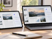 Apple přidá AI asistenta do Pages, Keynotu a Numbers: česky zatím neumí iPad s aplikací Pages a bočním panelem AI asistenta vedle MacBooku s prezentací v Keynotu