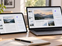 Apple přidá AI asistenta do Pages, Keynotu a Numbers: česky zatím neumí iPad s aplikací Pages a bočním panelem AI asistenta vedle MacBooku s prezentací v Keynotu