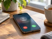 Aplikace Telefon v iOS 27 umí víc: v Česku z toho funguje jen část iPhone na stole s rozostřenou obrazovkou příchozího hovoru